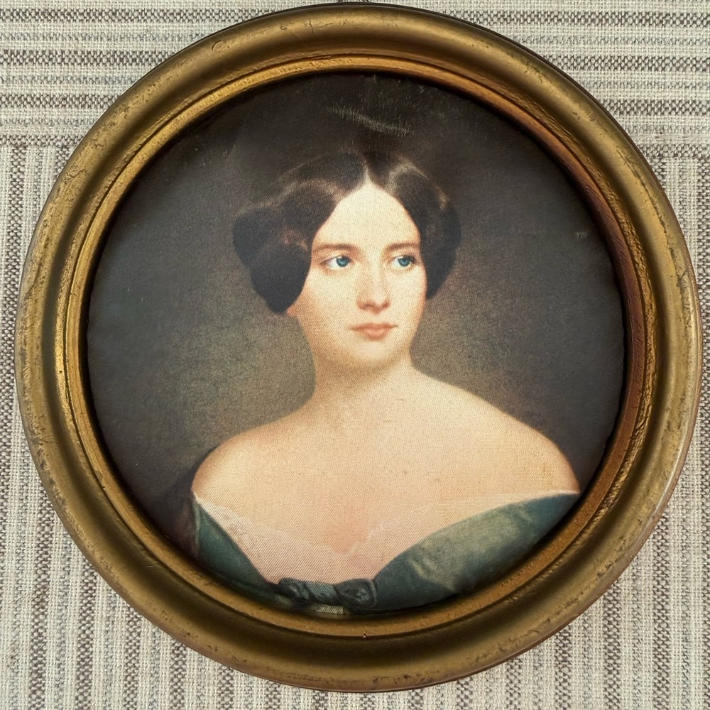 Antique Italian portrait on silk